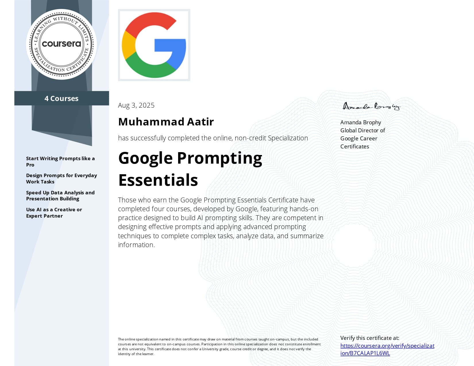 Google Prompting Essentials